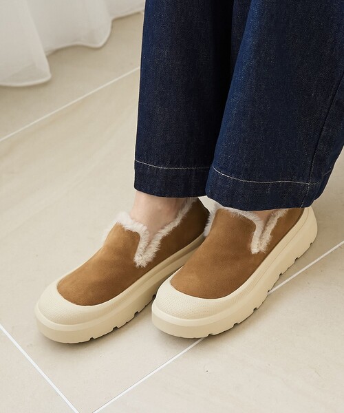 coen（コーエン）の「【PARKNIK（パークニック）】TOECAPムートンライクスリッポン（23.5cm/24.5cm）（スニーカー・レディース・ブラック/ベージュ・23.5cm/24.5cm）」の6枚目の写真