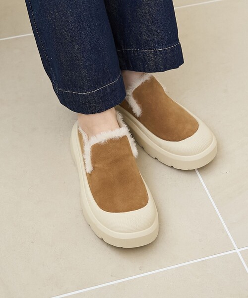 coen（コーエン）の「【PARKNIK（パークニック）】TOECAPムートンライクスリッポン（23.5cm/24.5cm）（スニーカー・レディース・ブラック/ベージュ・23.5cm/24.5cm）」の7枚目の写真