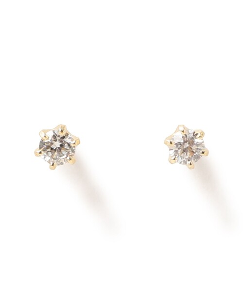 Ray BEAMS(レイビームス)の「K10 ダイヤモンド ピアス(ピアス(両耳用)・レディース・ゴールド・ONE SIZE)」の1枚目の写真