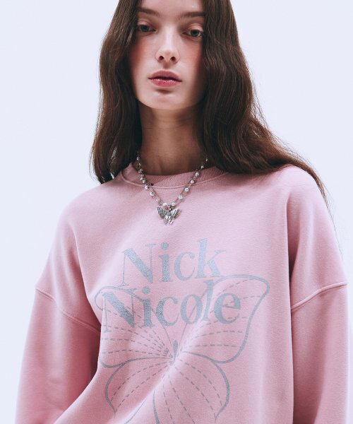NICK&NICOLE(ニックアンドニコール)の「BUTTERFLY SIGNATURE SWEATSHIRT_PINK SILVER(スウェット・レディース・その他・FREE)」の2枚目の写真
