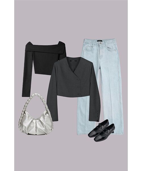 AVANDRESS（アバンドレス ）の「Karin Crop Jacket CHARCOAL（テーラードジャケット・レディース・チャコール・SMALL/MEDIUM）」の7枚目の写真