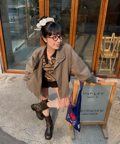 PARTIMENTO WOMEN（パルティメントウィメン）の「ストライプロングスリーブポロTシャツ_サーモン（ポロシャツ・レディース・その他・OS）」の10枚目の写真