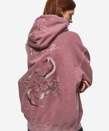 CPGN STUDIO（コンパーニョ）の「[2-WAY] スカルウェブピグメントフードジップアップ ダスティピンク（パーカー）」