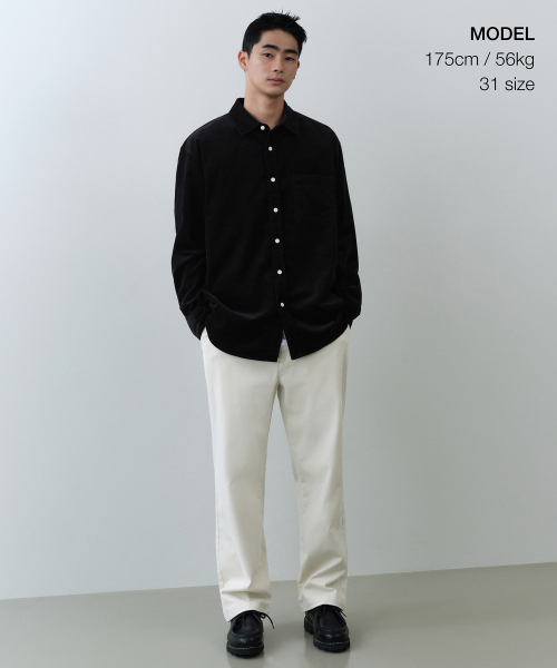 MUSINSA STANDARD（ムシンサスタンダード）の「[シティワーカーズ] モールスキンテーパードパンツ [クリーム]（その他パンツ・メンズ・その他・40/38/42/36/34/32/30/31/33/26/27/28/29）」の2枚目の写真
