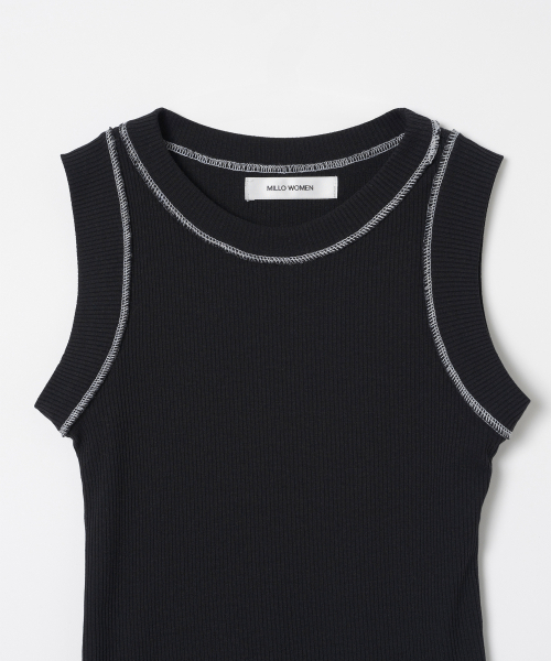 MILLO WOMEN（ミロウーマン）の「ステッチスリーブレストップ[ブラック]（Tシャツ/カットソー・レディース・その他・FREE）」の4枚目の写真