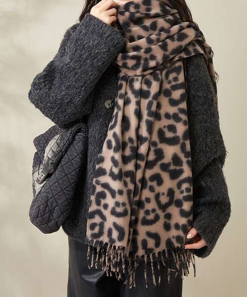セール】レオパード柄 大判ストール（ストール/ショール）｜meJane