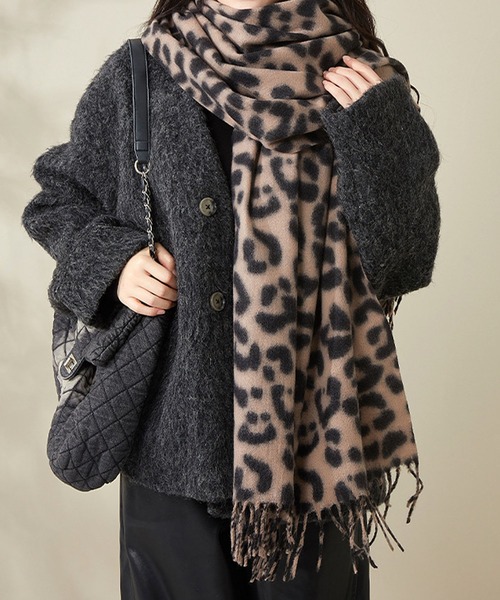 セール】レオパード柄 大判ストール（ストール/ショール）｜meJane