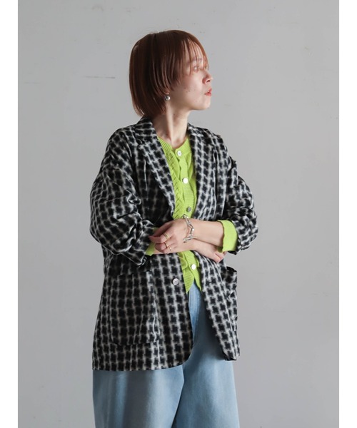 FIL DE FER（フィルデフェール）の「リネンライクポリ　アイレット柄カーデ（カーディガン/ボレロ・レディース・オレンジ/ライトグリーン/ブルー・FREE）」の17枚目の写真