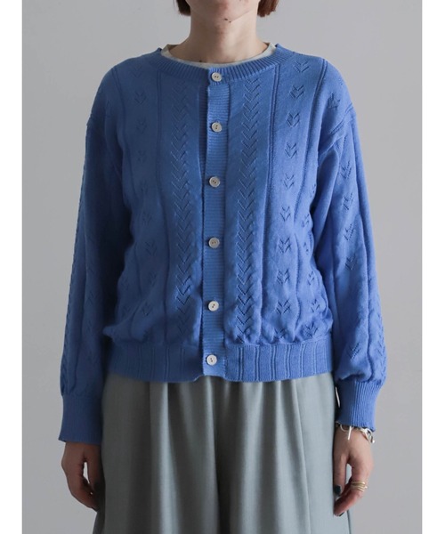 FIL DE FER（フィルデフェール）の「リネンライクポリ　アイレット柄カーデ（カーディガン/ボレロ・レディース・オレンジ/ライトグリーン/ブルー・FREE）」の21枚目の写真