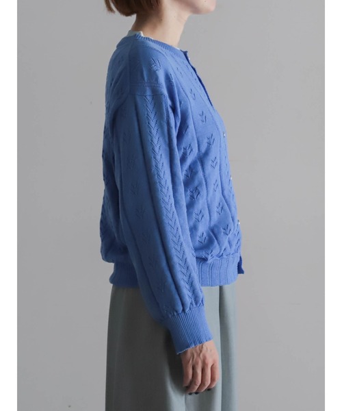 FIL DE FER（フィルデフェール）の「リネンライクポリ　アイレット柄カーデ（カーディガン/ボレロ・レディース・オレンジ/ライトグリーン/ブルー・FREE）」の22枚目の写真