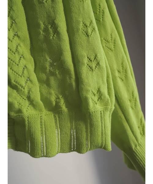 FIL DE FER（フィルデフェール）の「リネンライクポリ　アイレット柄カーデ（カーディガン/ボレロ・レディース・オレンジ/ライトグリーン/ブルー・FREE）」の9枚目の写真