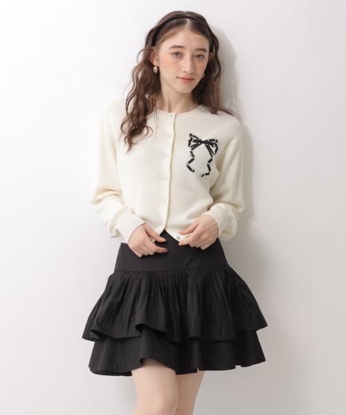 リボンテープ刺繍カーディガン（ニット/セーター）｜Rirandture（リ
