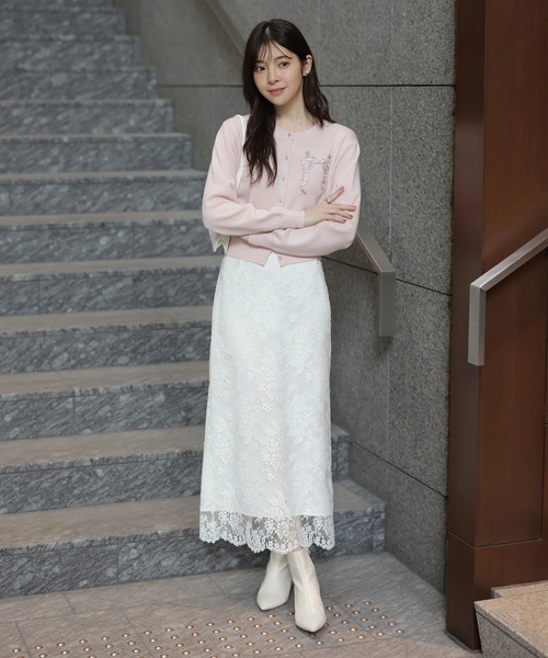 リボンテープ刺繍カーディガン（ニット/セーター）｜Rirandture（リ