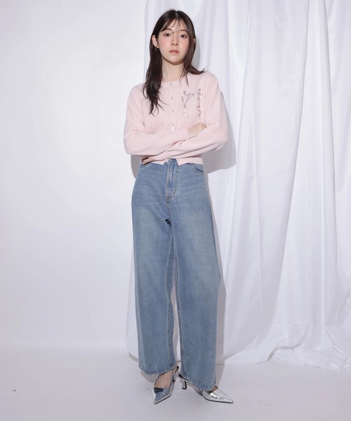 リボンテープ刺繍カーディガン（ニット/セーター）｜Rirandture（リ