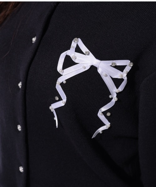 リボンテープ刺繍カーディガン（ニット/セーター）｜Rirandture（リ