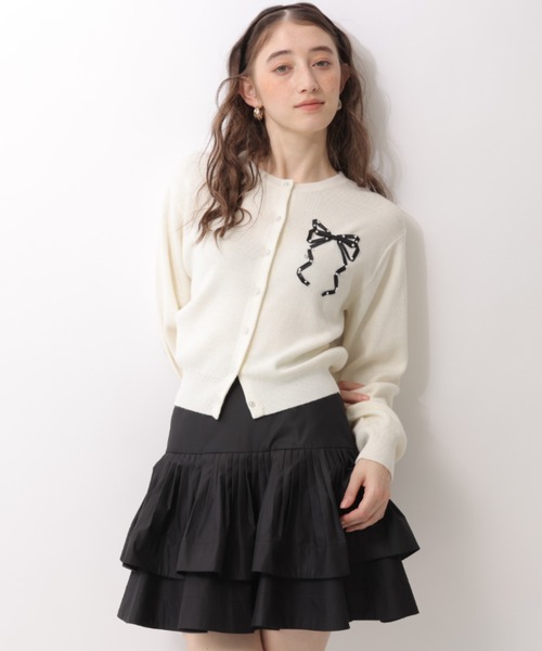 リボンテープ刺繍カーディガン（ニット/セーター）｜Rirandture（リ