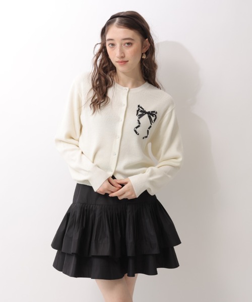 リボンテープ刺繍カーディガン（ニット/セーター）｜Rirandture（リ