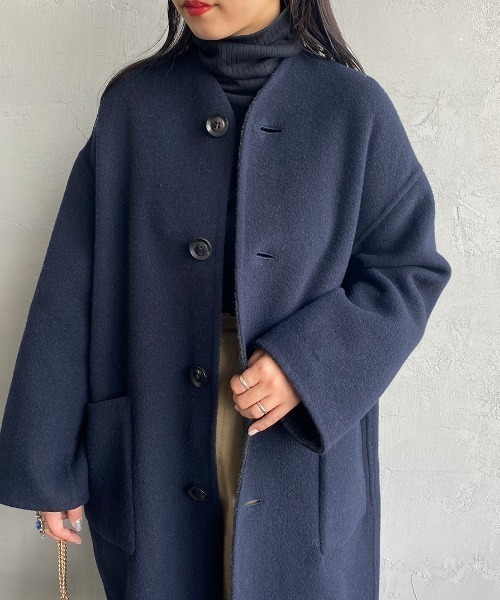 nfu　leglazik リバーシブルウールコート セール】[LE GLAZIK/ル グラジック] リバーシブル ノーカラーウール