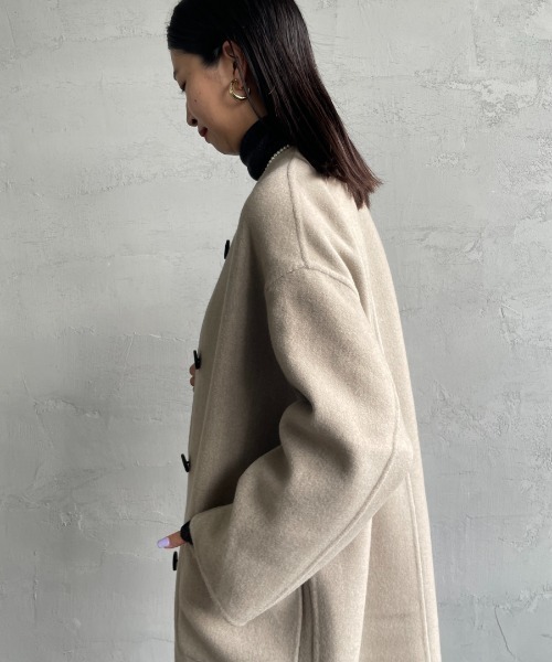 セール】[LE GLAZIK/ル グラジック] リバーシブル ノーカラーウール