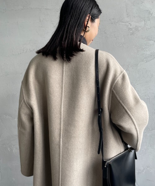 LE GLAZIK（ルグラジック）の「[LE GLAZIK/ル グラジック] リバーシブル ノーカラーウールコート（ノーカラーコート・レディース・ベージュ/ネイビー・36）」の8枚目の写真