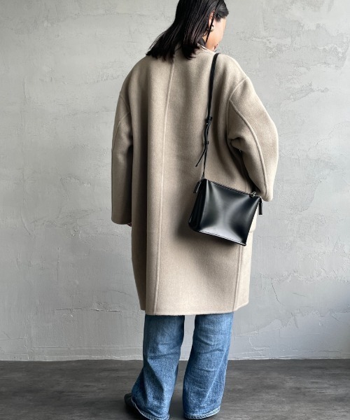 LE GLAZIK（ルグラジック）の「[LE GLAZIK/ル グラジック] リバーシブル ノーカラーウールコート（ノーカラーコート・レディース・ベージュ/ネイビー・36）」の11枚目の写真