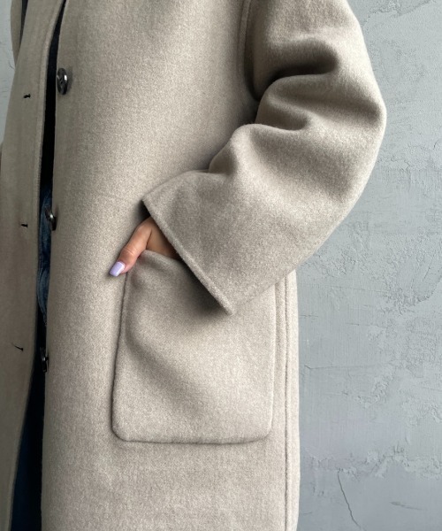 LE GLAZIK（ルグラジック）の「[LE GLAZIK/ル グラジック] リバーシブル ノーカラーウールコート（ノーカラーコート・レディース・ベージュ/ネイビー・36）」の14枚目の写真