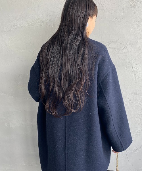 LE GLAZIK（ルグラジック）の「[LE GLAZIK/ル グラジック] リバーシブル ノーカラーウールコート（ノーカラーコート・レディース・ベージュ/ネイビー・36）」の18枚目の写真