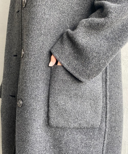 セール】[LE GLAZIK/ル グラジック] リバーシブル ノーカラーウール