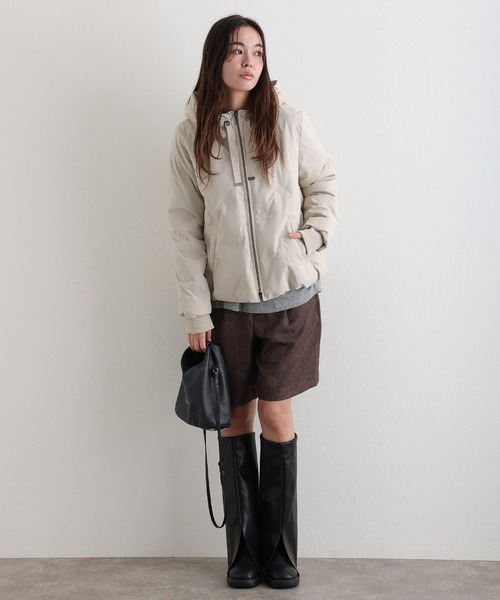 ElegChic（エレグシック）の「ポリエステル フェイクウールコートダウン ジャケット （ダウンジャケット/コート・レディース・ベージュ/ブラック/カーキ・M/L）」の3枚目の写真