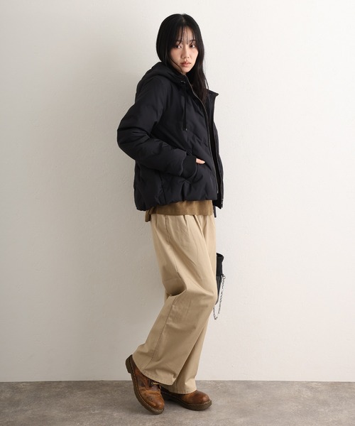 ElegChic（エレグシック）の「ポリエステル フェイクウールコートダウン ジャケット （ダウンジャケット/コート・レディース・ベージュ/ブラック/カーキ・M/L）」の5枚目の写真