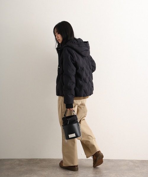 ElegChic（エレグシック）の「ポリエステル フェイクウールコートダウン ジャケット （ダウンジャケット/コート・レディース・ベージュ/ブラック/カーキ・M/L）」の6枚目の写真