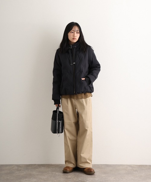 ElegChic（エレグシック）の「ポリエステル フェイクウールコートダウン ジャケット （ダウンジャケット/コート・レディース・ベージュ/ブラック/カーキ・M/L）」の7枚目の写真