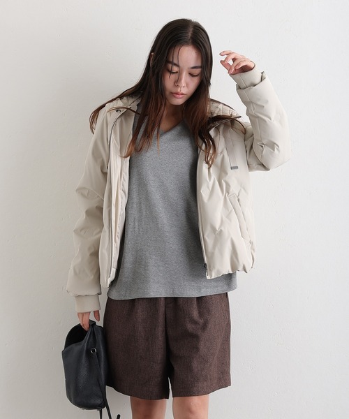 ElegChic（エレグシック）の「ポリエステル フェイクウールコートダウン ジャケット （ダウンジャケット/コート・レディース・ベージュ/ブラック/カーキ・M/L）」の8枚目の写真