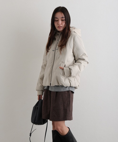 ElegChic（エレグシック）の「ポリエステル フェイクウールコートダウン ジャケット （ダウンジャケット/コート・レディース・ベージュ/ブラック/カーキ・M/L）」の11枚目の写真