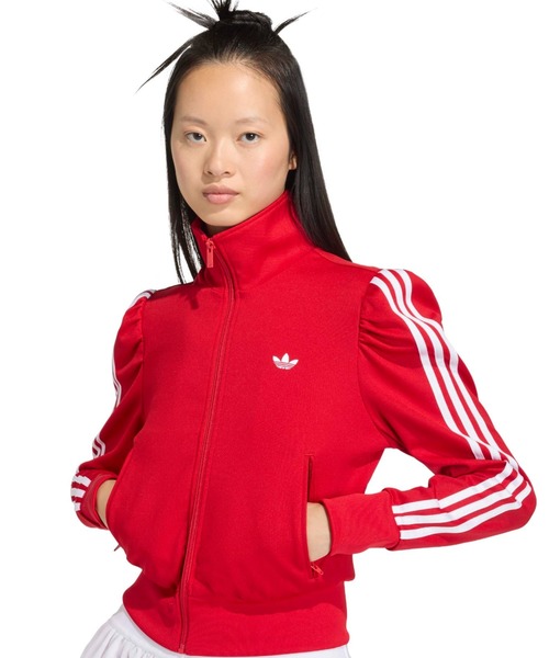 韓国 adidas クロシェ トラックトップ パーカー ジャージ　赤 ジャージ レッド（赤）系 韓国 adidas(アディダス) アウター