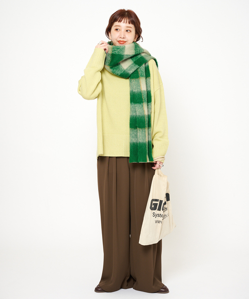 B.C STOCK（ベーセーストック）の「手洗い可 / ブークレチェックマフラー（マフラー・レディース・オレンジ/キャメル/グリーン/ピンク・FREE）」の18枚目の写真