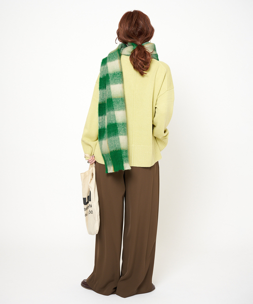 B.C STOCK（ベーセーストック）の「手洗い可 / ブークレチェックマフラー（マフラー・レディース・オレンジ/キャメル/グリーン/ピンク・FREE）」の21枚目の写真