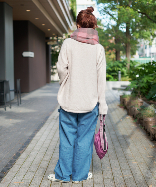 B.C STOCK（ベーセーストック）の「手洗い可 / ブークレチェックマフラー（マフラー・レディース・オレンジ/キャメル/グリーン/ピンク・FREE）」の14枚目の写真