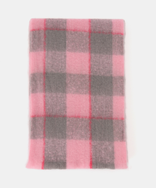 B.C STOCK（ベーセーストック）の「手洗い可 / ブークレチェックマフラー（マフラー・レディース・オレンジ/キャメル/グリーン/ピンク・FREE）」の10枚目の写真