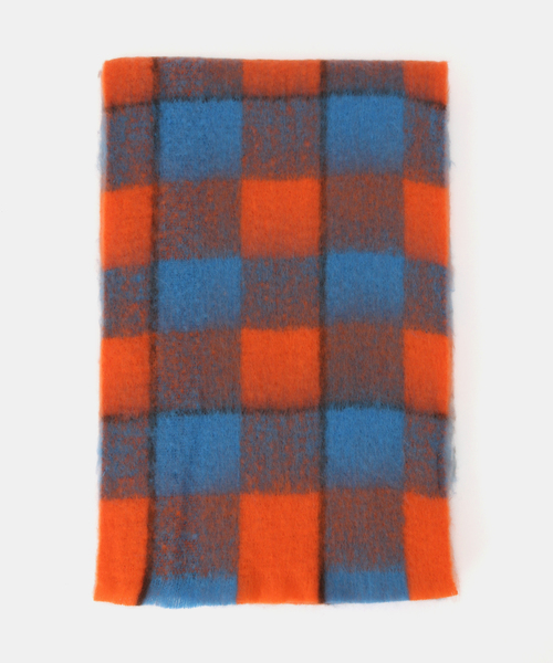 B.C STOCK（ベーセーストック）の「手洗い可 / ブークレチェックマフラー（マフラー・レディース・オレンジ/キャメル/グリーン/ピンク・FREE）」の6枚目の写真