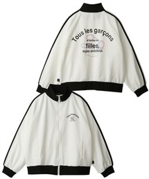 QUNTSTYLE（キュントスタイル）の「裏シャギー　袖ラインジップジャケット（ブルゾン）」