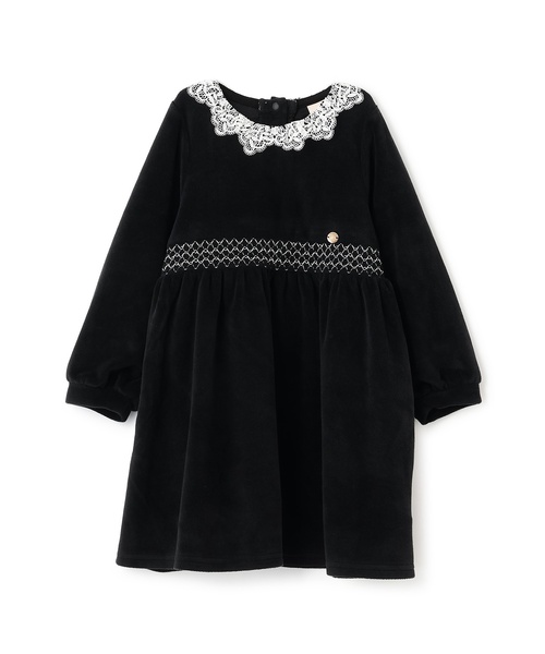 petit main（プティマイン）の「ベロアレースワンピース（シャツワンピース・キッズ・ブルー/ライトピンク/ブラック・110cm/100cm/80ｃｍ/130cm/120cm/90cm）」の13枚目の写真