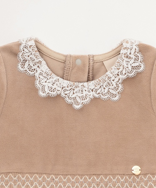 petit main（プティマイン）の「ベロアレースワンピース（シャツワンピース・キッズ・ブルー/ライトピンク/ブラック・110cm/100cm/80ｃｍ/130cm/120cm/90cm）」の11枚目の写真