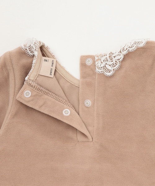 petit main（プティマイン）の「ベロアレースワンピース（シャツワンピース・キッズ・ブルー/ライトピンク/ブラック・110cm/100cm/80ｃｍ/130cm/120cm/90cm）」の7枚目の写真