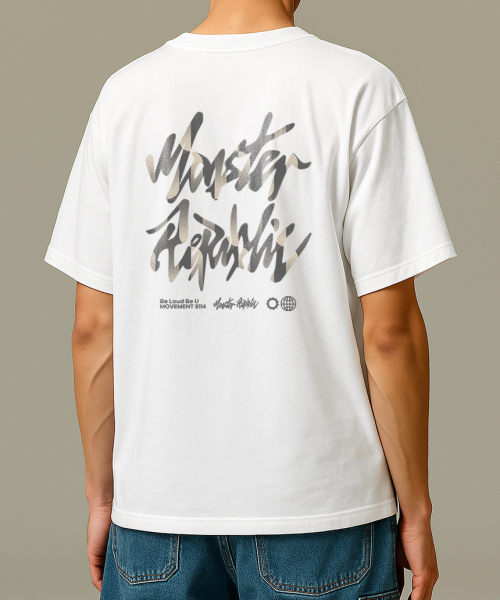 MONSTER REPUBLIC（モンスターリパブリック）の「ストーンロゴベージュTシャツホワイト_8114（Tシャツ/カットソー・レディース・その他・LARGE/X-LARGE/SMALL/MEDIUM）」の3枚目の写真