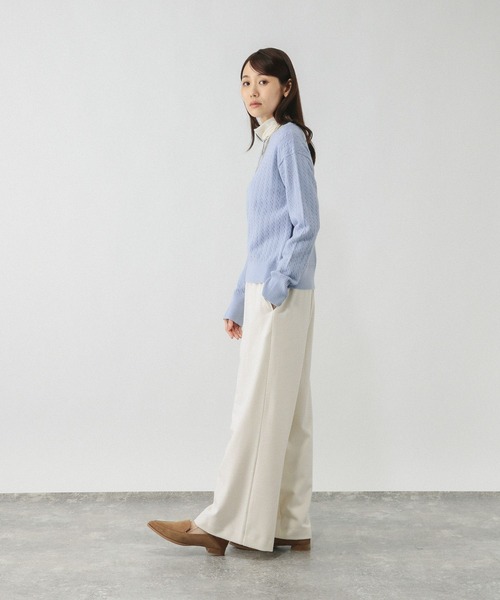 GLOBAL WORK（グローバルワーク）の「洗えるケーブルプルオーバー/606611（ニット/セーター・レディース・ブルー系その他/ネイビー/ライトグレー/レッド/グレイッシュベージュ/オフホワイト・LARGE/MEDIUM/SMALL）」の22枚目の写真