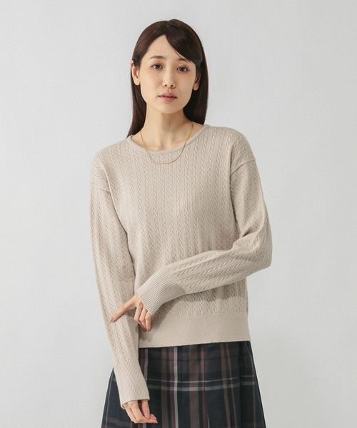 GLOBAL WORK（グローバルワーク）の「洗えるケーブルプルオーバー/606611（ニット/セーター・レディース・ブルー系その他/ネイビー/ライトグレー/レッド/グレイッシュベージュ/オフホワイト・LARGE/MEDIUM/SMALL）」の13枚目の写真