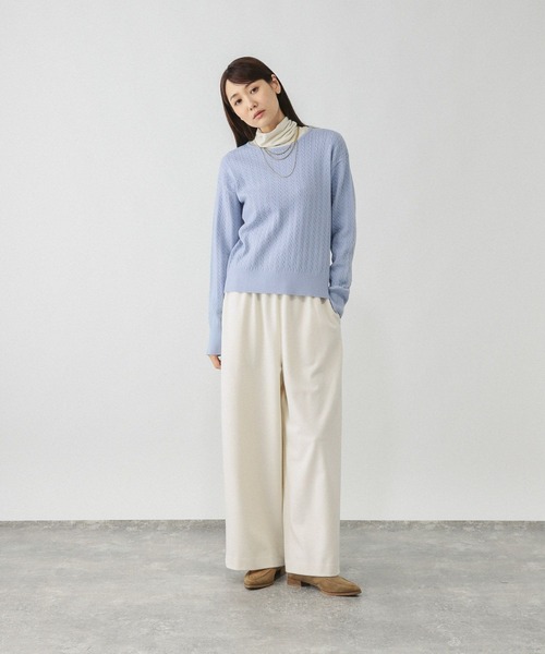 GLOBAL WORK（グローバルワーク）の「洗えるケーブルプルオーバー/606611（ニット/セーター・レディース・ブルー系その他/ネイビー/ライトグレー/レッド/グレイッシュベージュ/オフホワイト・LARGE/MEDIUM/SMALL）」の21枚目の写真