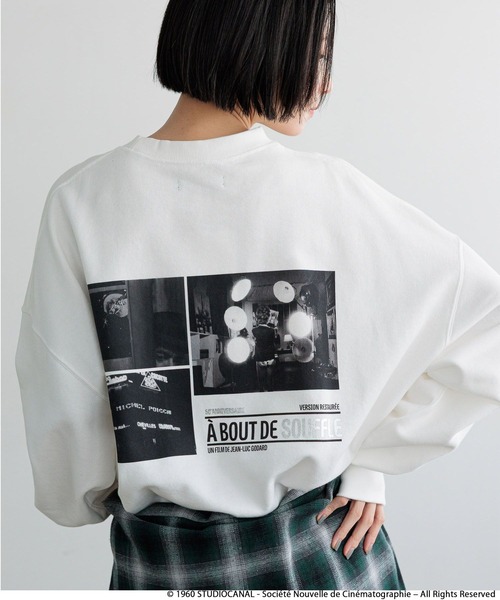 LOWRYS FARM(ローリーズファーム)の「【LFM(U)】ジャン・リュック・ゴダール映画作品/フォトスウェットクルーネック 612807(スウェット・メンズ・アイボリー/ブラック/ホワイト・MEDIUM/LARGE)」の2枚目の写真