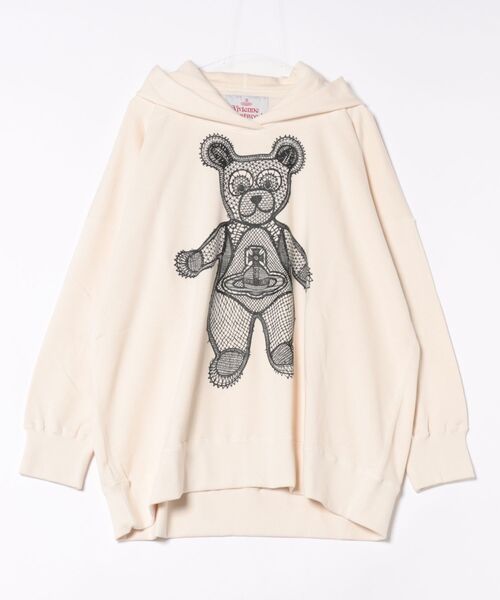 Vivienne Westwood(ヴィヴィアンウエストウッド)の「LACE TEDDYチュニックフーディー(Tシャツ/カットソー・レディース・オフホワイト/ブラック/レッド・FREE)」の1枚目の写真